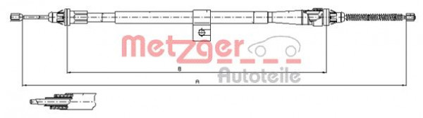 METZGER 17.0007 - Seilzug, Feststellbremse