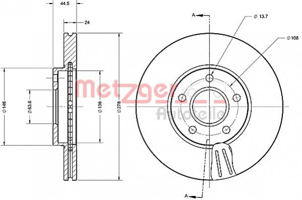 METZGER 6110524 - Bremsscheibe