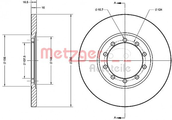 METZGER 6110540 - Bremsscheibe