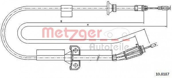 METZGER 10.8187 - Seilzug, Feststellbremse