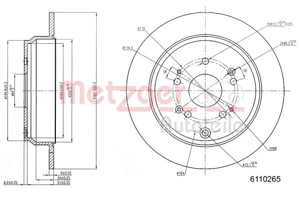 METZGER 6110265 - Bremsscheibe