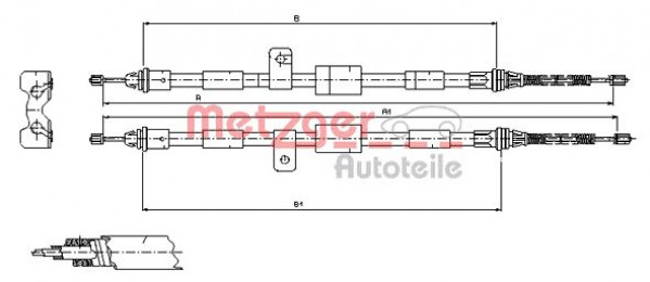 METZGER 11.5456 - Seilzug, Feststellbremse