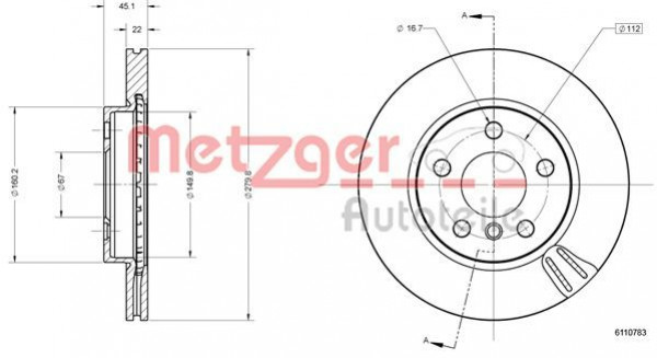 METZGER 6110783 - Bremsscheibe
