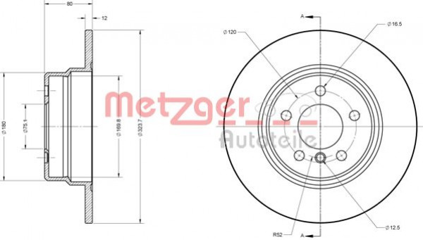 METZGER 6110606 - Bremsscheibe