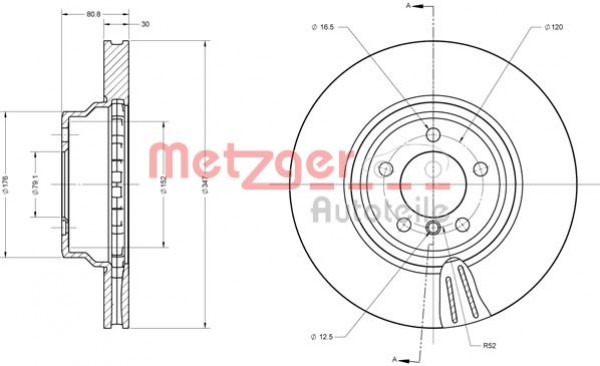 METZGER 6110526 - Bremsscheibe