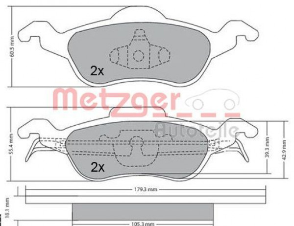 METZGER 1170038 - Bremsbelagsatz, Scheibenbremse