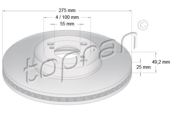 TOPRAN 600607 - Bremsscheibe