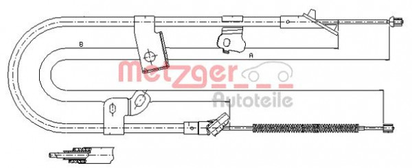 METZGER 17.1075 - Seilzug, Feststellbremse