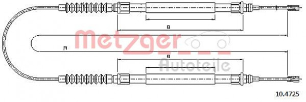 METZGER 10.4725 - Seilzug, Feststellbremse