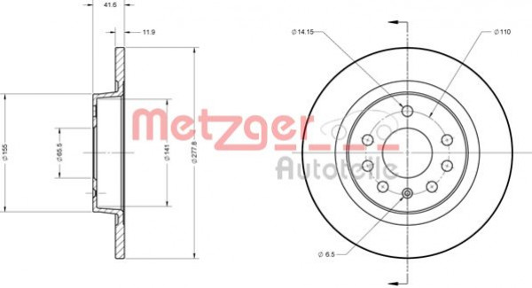METZGER 6110119 - Bremsscheibe