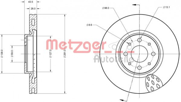 METZGER 6110463 - Bremsscheibe