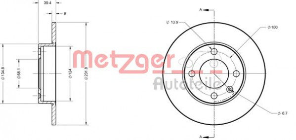 METZGER 6110390 - Bremsscheibe