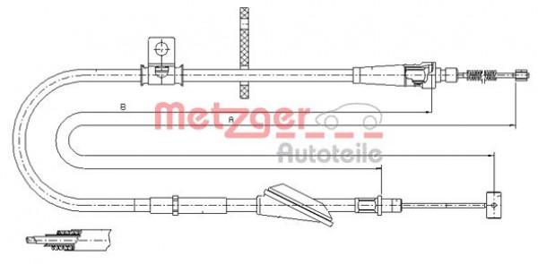 METZGER 11.5745 - Seilzug, Feststellbremse