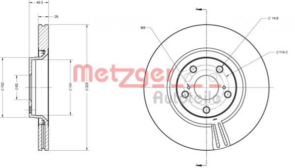 METZGER 6110542 - Bremsscheibe