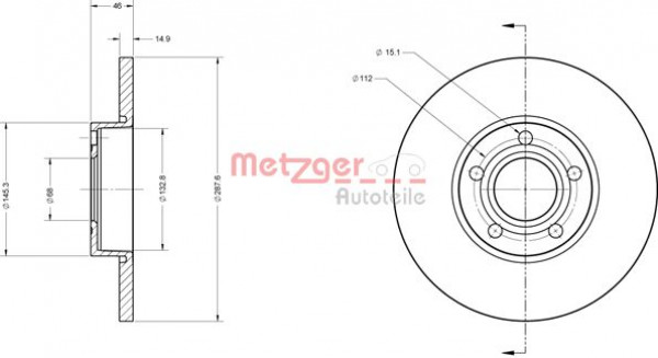 METZGER 6110196 - Bremsscheibe