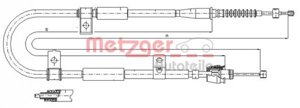 METZGER 17.2525 - Seilzug, Feststellbremse