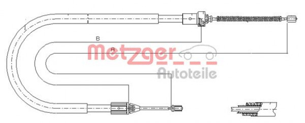 METZGER 11.6584 - Seilzug, Feststellbremse