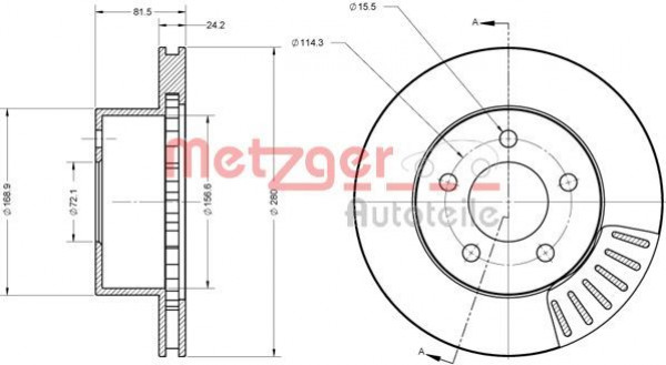 METZGER 6110653 - Bremsscheibe