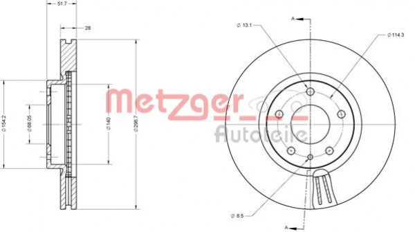 METZGER 6110730 - Bremsscheibe