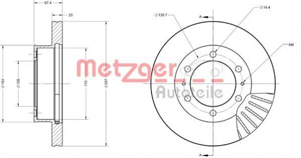METZGER 6110739 - Bremsscheibe