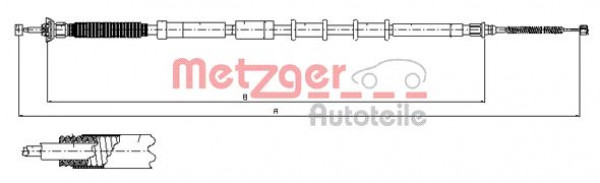 METZGER 12.0719 - Seilzug, Feststellbremse