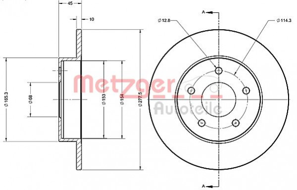 METZGER 6110300 - Bremsscheibe