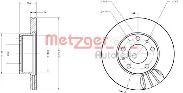 METZGER 6110104 - Bremsscheibe