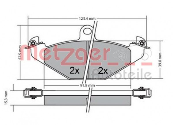 METZGER 1170362 - Bremsbelagsatz, Scheibenbremse