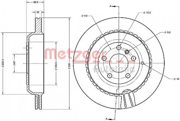 METZGER 6110696 - Bremsscheibe