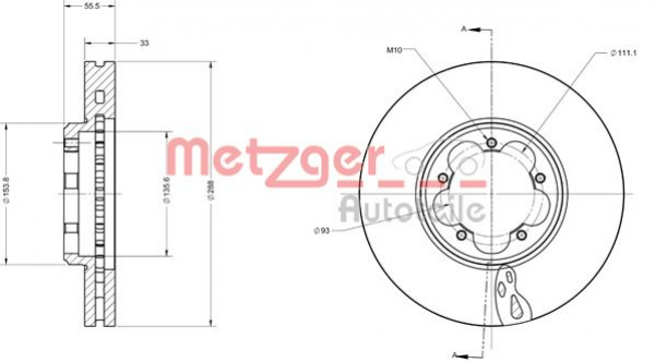 METZGER 6110745 - Bremsscheibe