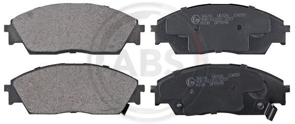 A.B.S. 36616 - Bremsbelagsatz, Scheibenbremse
