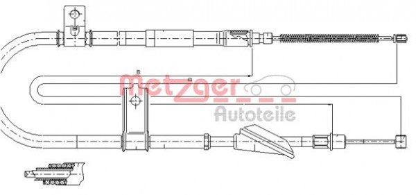 METZGER 17.2514 - Seilzug, Feststellbremse