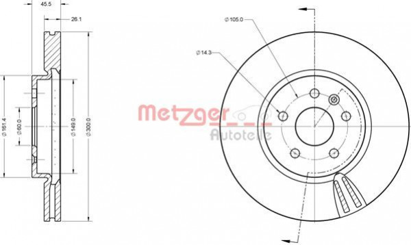 METZGER 6110836 - Bremsscheibe