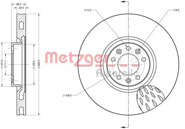 METZGER 6110628 - Bremsscheibe