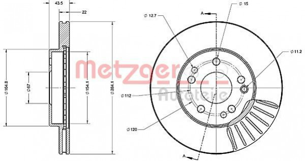 METZGER 6110223 - Bremsscheibe