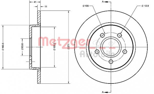 METZGER 6110566 - Bremsscheibe
