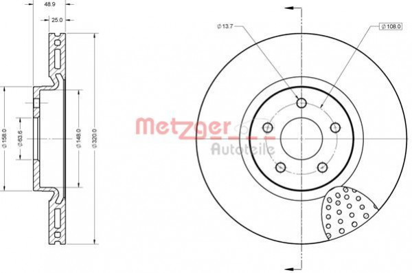 METZGER 6110842 - Bremsscheibe