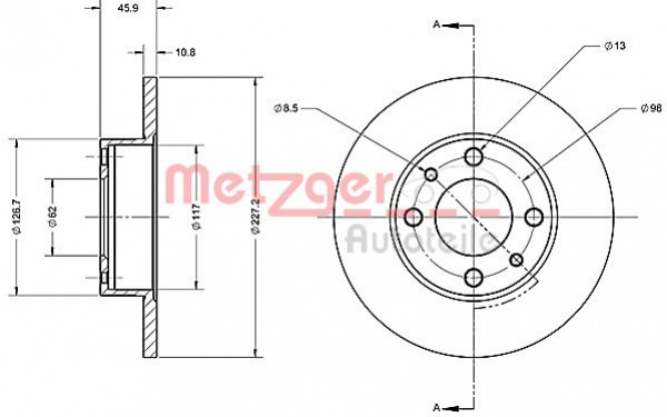METZGER 6110418 - Bremsscheibe