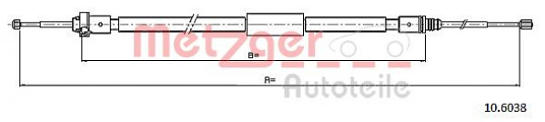 METZGER 10.6038 - Seilzug, Feststellbremse