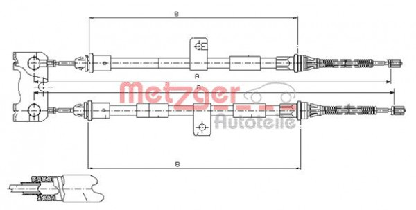 METZGER 11.5445 - Seilzug, Feststellbremse