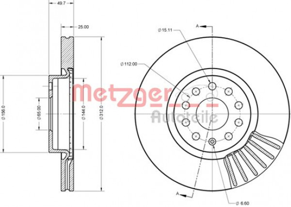 METZGER 6110072 - Bremsscheibe