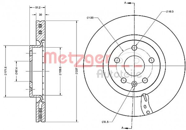 METZGER 6110698 - Bremsscheibe