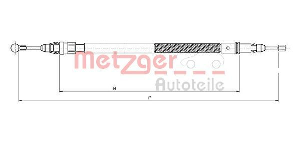METZGER 12.0744 - Seilzug, Feststellbremse