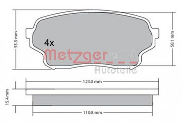 METZGER 1170669 - Bremsbelagsatz, Scheibenbremse