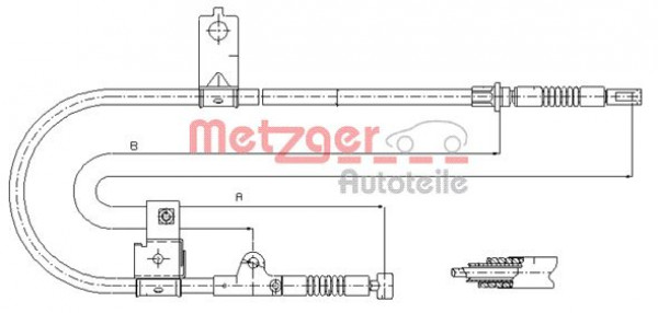 METZGER 17.0004 - Seilzug, Feststellbremse