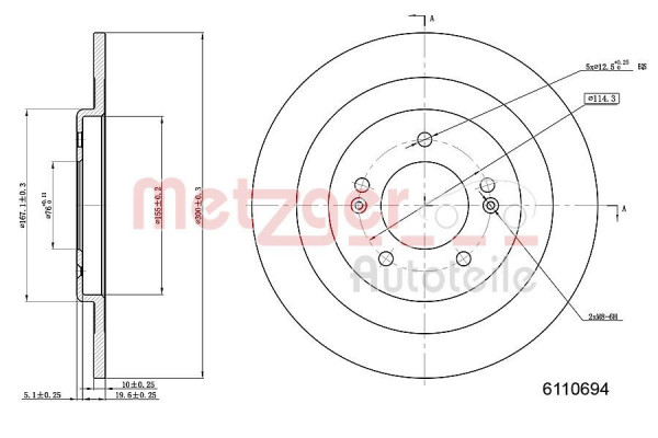 METZGER 6110694 - Bremsscheibe