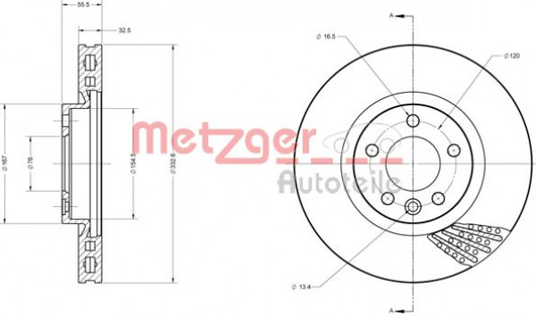METZGER 6110436 - Bremsscheibe