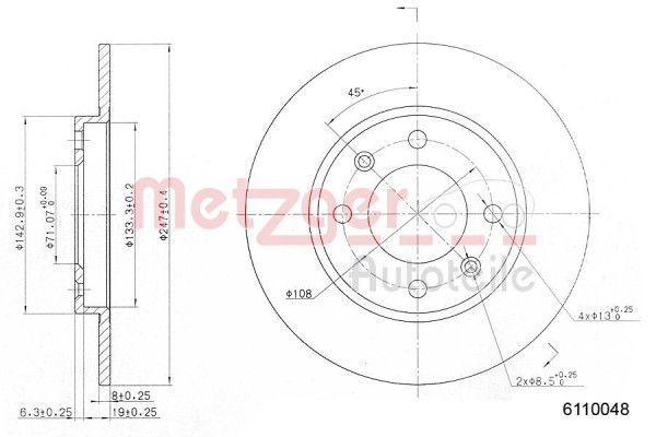 METZGER 6110048 - Bremsscheibe