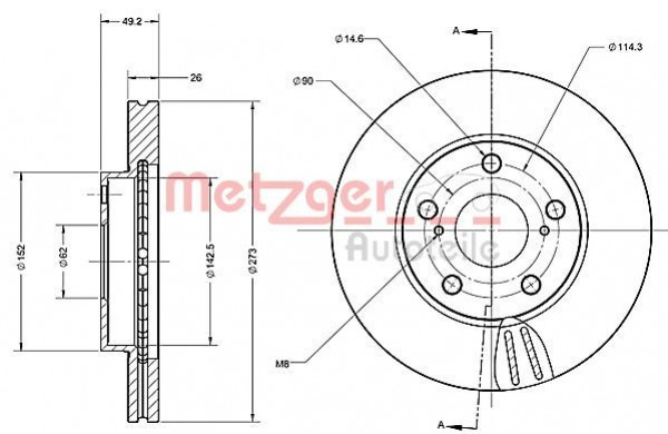METZGER 6110537 - Bremsscheibe