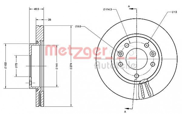 METZGER 6110466 - Bremsscheibe